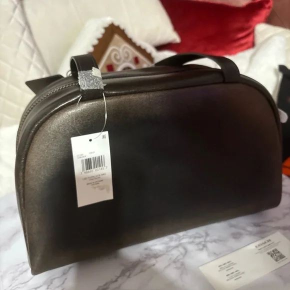 Coach Loved leather twin turnlock Brown and Black Women's Bag shoulder - Picture 4 of 11